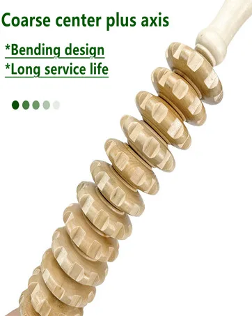 Premium massage roller wood back massager massage roller roller massager with handle suitable for neck legs back body - 65656