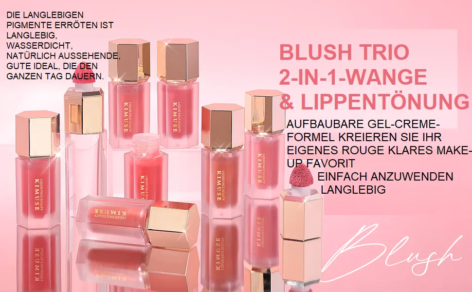 Kimuse gel cream blush liquid blush natural look Dewy finish liquid blush blush liquid rouge-make-up 4ml (alice rose flush) - product information 14