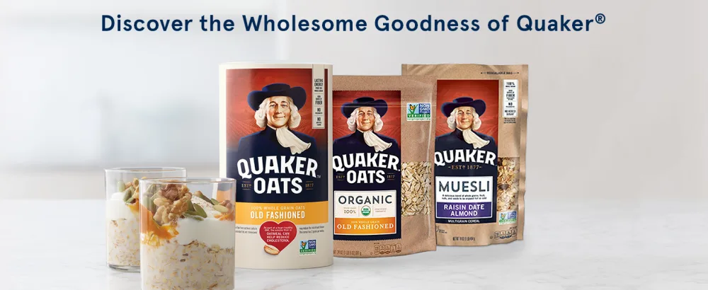 Quaker Old Fashioned Rolled Oats Non GMO Project Verified Two 64oz Bags in Box 90 Servings - goodness of quaker