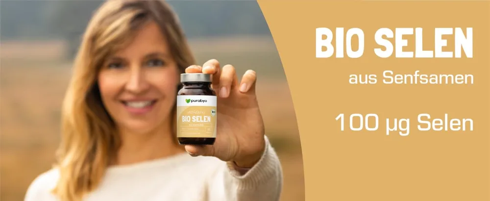 Organic selenium capsules from mustard seeds |In the glass |Selenium 100 g per capsule |3-month supply |Organic selenium |Only 1 capsule daily |Selenium organic |Selenium high dosed - Selen