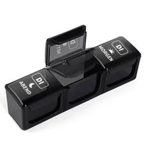 Opret tablet box 7 days at noon pillender 7 days 3 compartments pill box 7 days tablet box medication box tablets Week box with large compartments for medication vitamins fish oil everything black - tablettenbox 7 tage morgens mittags abends
