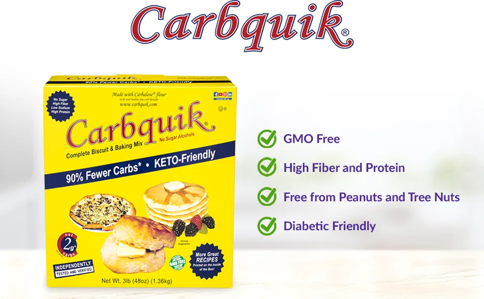 Carbquik Baking Mix 3 lb (48 oz) - muffin bagels batter baker cook chef gourmet healthy health fit fitness food delicious  restaurant