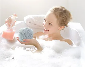 Bath Sponge Shower Loofahs 60g Mesh Pouf Bath Scrunchies Body Wash Puff - Pack of 4 - product information 1