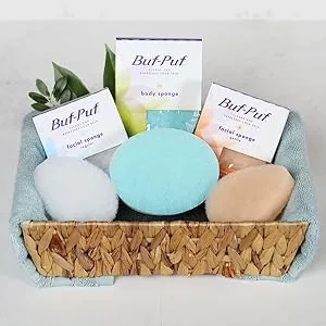 Buf-Puf Regular Facial Sponge Dermatologist Developed Removes DeepDown Dirt that Causes Breakouts and Blackheads Reusable Exfoliating white 1 Count - Buf Puf