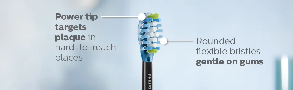 Philips Sonicare Genuine C3 Premium Plaque Control Replacement Toothbrush Heads 2 Brush Heads Black HX9042/95 - plaque removal brush heads philips sonicare gentle on gums