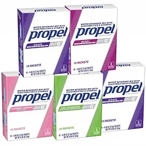 Propel Powder Packets 4 Flavor Variety Pack With Electrolytes Vitamins and No Sugar 10 Count (Pack of 5) (Packaging May Vary) - product information 1