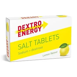 Dextro Energy Salt Tablets Lemon + Natrium - 54g 30 tablets - glucose tablets for fast carbohydrates for energy supply supplement to workout - salt tablets
