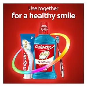 Colgate Total Whitening Toothpaste with Stannous Fluoride and Zinc Exclusive Whitening Mint 4.8 Oz (Pack of 4) - Whitening Paste