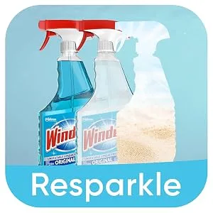 Windex Glass and Window Cleaner Spray Bottle, Bottle Made from 100% Recovered Coastal Plastic, Original Blue, 23 fl oz 23 Fl Oz Spray - Resparkle