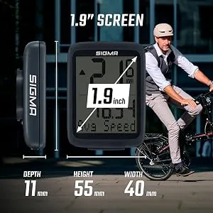 Sigma Sport BC 8.0 bicycle computer with 8 functions - bicycle speedometer with cable waterproof speed meter & kilometer meter speedometer bike bicycle axis speedometer bike children accessories - 8 WL