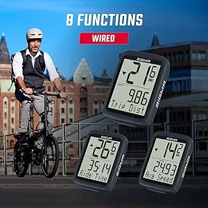 Sigma Sport BC 8.0 bicycle computer with 8 functions - bicycle speedometer with cable waterproof speed meter & kilometer meter speedometer bike bicycle axis speedometer bike children accessories - 8 WR