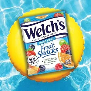 Welch's Fruit Snacks Berries 'n Cherries Gluten Free Bulk Pack 0.9 oz Individual Single Serve Bags (Pack of 40) - Welch's fruit snacks mixed fruit pool side summer