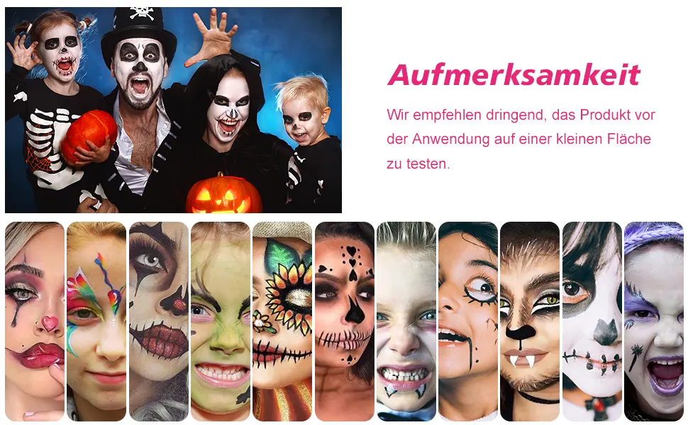 Professional make-up Mardi Gras Set Water Current 30g x 2 Colors Larger make-up colors carnival make for Halloween carnival or cladding party white + blue - Schminke Fasching