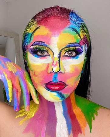Professional make-up Mardi Gras Set Water Current 30g x 2 Colors Larger make-up colors carnival make for Halloween carnival or cladding party white + pink - product information 6