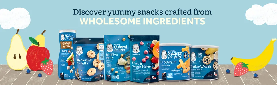 Gerber Baby Snacks Puffs Apple Cinnamon 1.48 Ounce (Pack of 6) - Discover yummy snacks crafted from wholesome ingredients