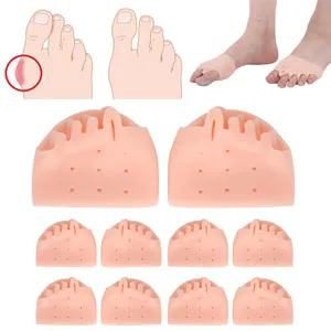 Fybida Bunion Corrector Toe Separator Bunion Corrector 5 Holes Hallux Valgus Corrector High Elasticity SEBS Foot Toe Straightener (White) - Bunion Korrektur