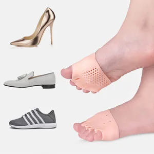 Fybida Bunion Corrector Toe Separator Bunion Corrector 5 Holes Hallux Valgus Corrector High Elasticity SEBS Foot Toe Straightener (White) - Bunion Korrektur
