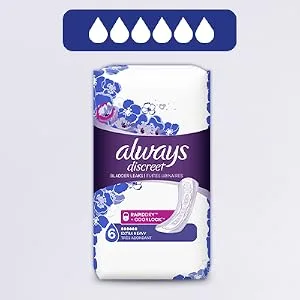 Always Discreet Extra Heavy Long Incontinence Pads Up to 100% Leak-Free ProtectionWhite 45 Count - Always Discreet Extra Heavy Pads are ideas for heavy leaks.