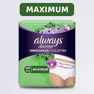 Always Discreet Extra Heavy Long Incontinence Pads Up to 100% Leak-Free ProtectionWhite 45 Count - Always Discreet Underwear is ideal for large amounts up to a full bladder.