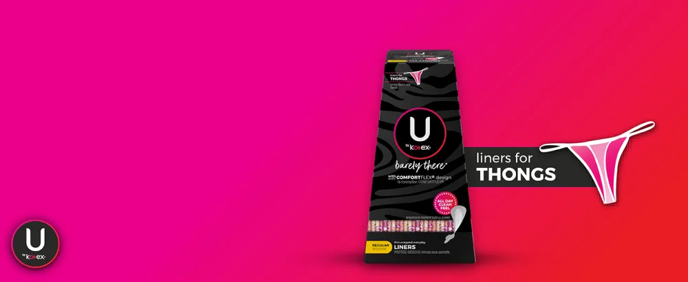 U by Kotex Barely There Thin Panty Liners Light Absorbency Regular Length Unscented 100 Count (Packaging May Vary) - UbK Barely There Regular