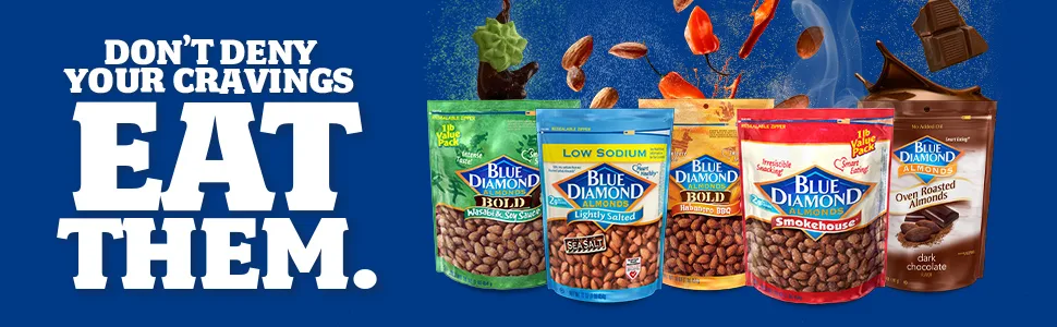 Blue Diamond Almonds Spicy Dill Pickle Flavored Snack Nuts 6 Oz Resealable Can (Pack of 1) - Blue Diamond Almonds