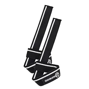 Rehband padded train aids for strength training & bodybuilding professional lifting straps 56 cm for men & women to support grip ideal for cross -lifting pull -ups & rowing black unit size - lifting straps