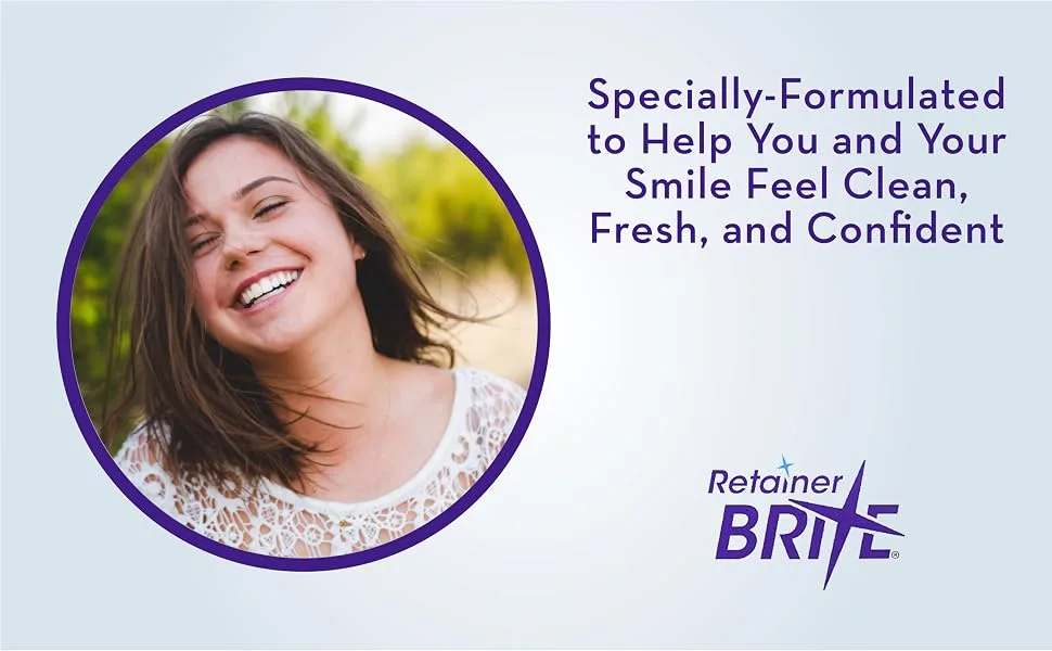 Retainer Brite Tablets for Cleaner Retainers and Dental Appliances - 96 Count - special formula to help you and your smile feel clean fresh and confident