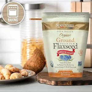 Spectrum Essentials Organic Ground Premium Flaxseed 24 Oz - Spectrum Ground Flaxseed - Baking