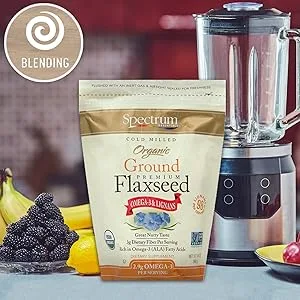 Spectrum Essentials Organic Ground Premium Flaxseed 24 Oz - Spectrum Ground Flaxseed - Blending