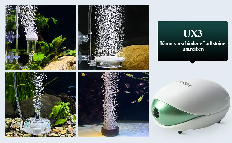 Boxtech aquarium air pump bladder stone check valve and control valve suit oxygen pump for 1-150 liters of aquarium 1.7watts - ux3-2