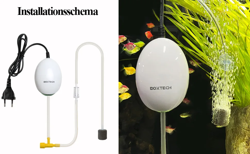 Boxtech aquarium air pump bladder stone check valve and control valve suit oxygen pump for 1-150 liters of aquarium 1.7watts - ux3-6