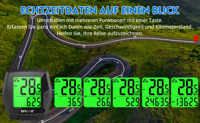 SPGOOD Bicycle Computer Wireless Tacho Bicycle Bicycle Taxo Wireless Bicycle Tachometer Bicycle Computer Kinder Bicycle Computer Wireless Radd computer Wireless Bicycle Tacho - fahrrad tacho kabellos