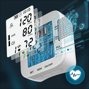 MMIZOO Blood Pressure Monitor Large LCD Display & Adjustable Wrist Cuff 5.31-7.68 inch Automatic 90x2 Reading Memory for Home Use (CK-102S) - product information 6