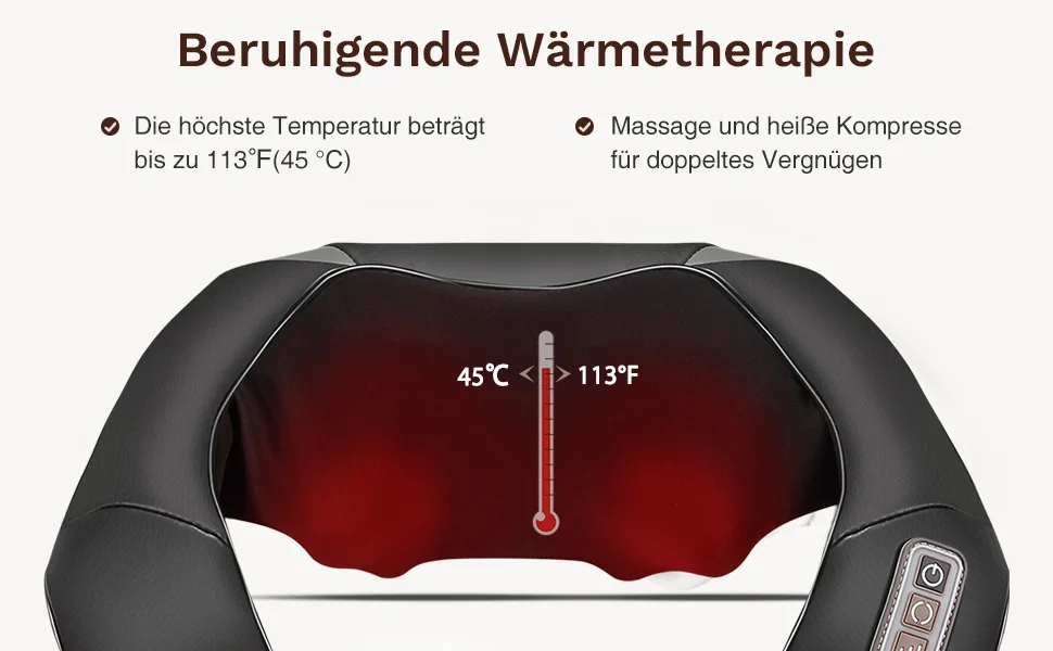 Neck massage device shoulder with heat electric back massage device with 3D rotation massage and adjustable speeds for house office - product information 20