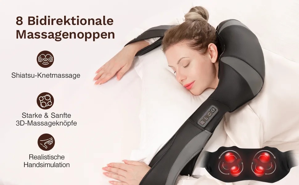 Neck massage device shoulder with heat electric back massage device with 3D rotation massage and adjustable speeds for house office - product information 21