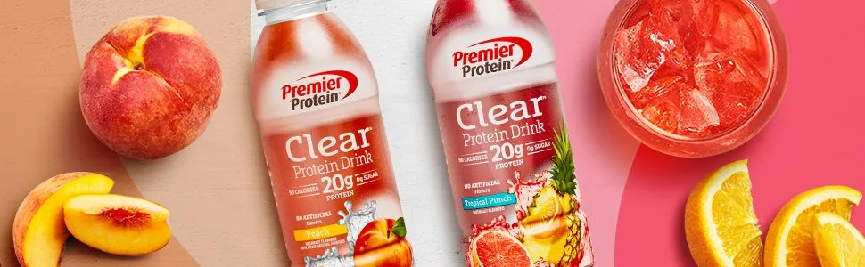 Premier Protein Premier Clear Protein Drink Peach (12/16.9 Fl Oz Net Wt 202.8 ) - Premier Protein Clear Protein Drink, 20g Protein
