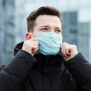 Jumbl Blue Disposable Face Mask  Protective 3-Ply Breathable Comfortable Nose/Mouth Coverings for Home & Office  Elastic Ear Loop 3-Layer Safety Shield for Adults/ Kids  Pack of 50 Ships from USA - Blue Disposable Face Masks