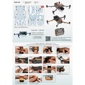 WRAPGRADE Skin Compatible with Mavic 3 / Mavic 3 Classic | Accent Color (Black Bumpy CAMO) - layout