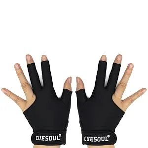 CUESOUL Billiard Gloves Left/Right Bridge Hand - Suitable for Pool Games/Snooker/Carom Games Red-Microfiber S-Left - microfiber L and R