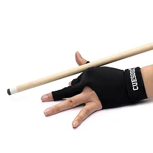 CUESOUL Billiard Gloves Left/Right Bridge Hand - Suitable for Pool Games/Snooker/Carom Games Red-Microfiber S-Left - microfiber player