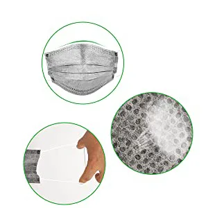 Wecolor 100 Pcs Disposable 3 Ply Earloop Face Masks Suitable for Home School Office and Outdoors (Gray) - product information 3
