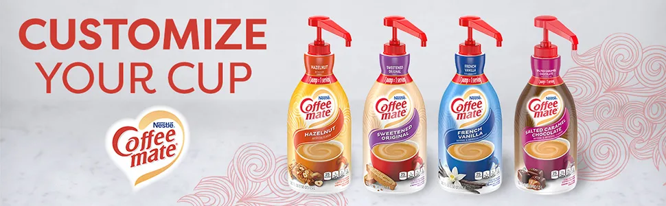 Nestle Coffee mate Coffee Creamer French Vanilla Concentrated Liquid Pump Bottle Non Dairy No Refrigeration 50.7 Ounces - customize your cup
