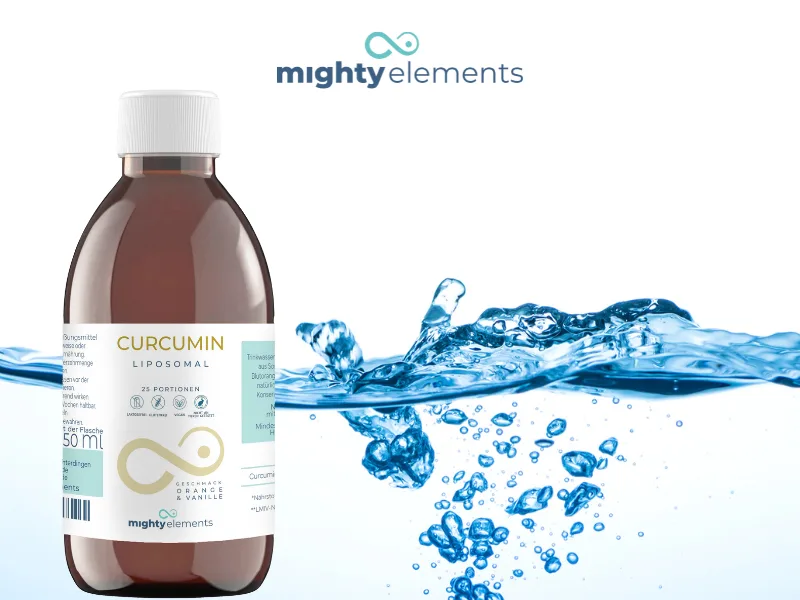 Mighty Elements Liposomal Curcumin 250 mg curcumin blood orange-vanilla taste vegan gluten-free high bioavailability high-dosed 250 ml - Curcumin