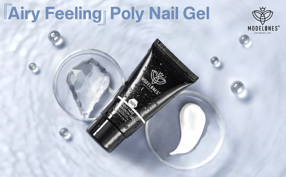 Modelones polygel white 50ml milky white poly nail gel nail extension gel quick extension builder acrylic nails for quick extension nail extension yourself make yourself cream white - product information 10