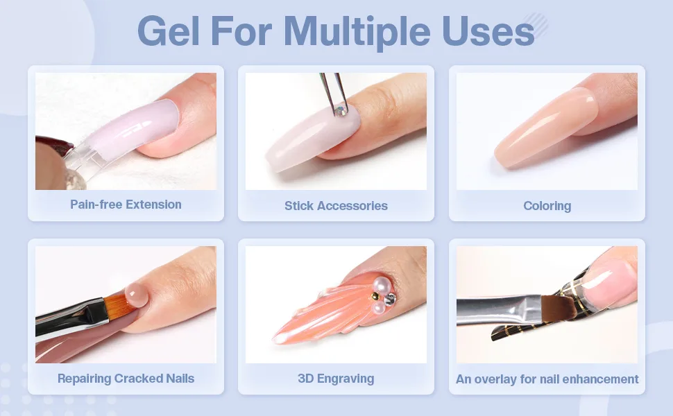 Modelones polygel white 50ml milky white poly nail gel nail extension gel quick extension builder acrylic nails for quick extension nail extension yourself make yourself cream white - product information 13