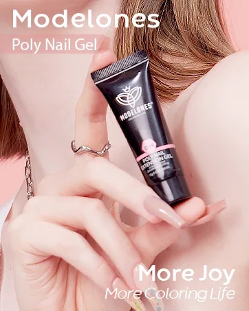 Modelones polygel white 50ml milky white poly nail gel nail extension gel quick extension builder acrylic nails for quick extension nail extension yourself make yourself cream white - polygel