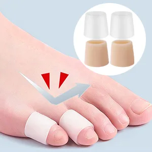 20 pieces toe caps protector silicone small toe protector toe pads reduce friction (skin color white) - Zehenkappen Zehenschutz