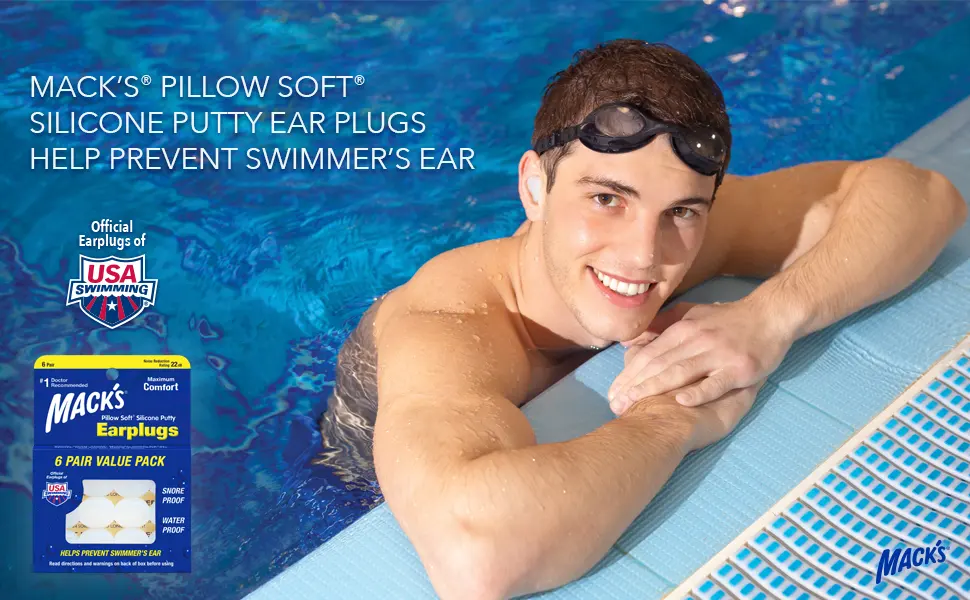 Mack's Pillow Soft Silicone Earplugs - 6 Pair Value Pack – The Original Moldable Silicone Putty Ear Plugs for Sleeping Snoring Swimming Travel Concerts and Studying - Swimming Earplugs Sleeping Ear Plugs Snoring Musicians Ear Pressure Max Comfortable Noise Blocking