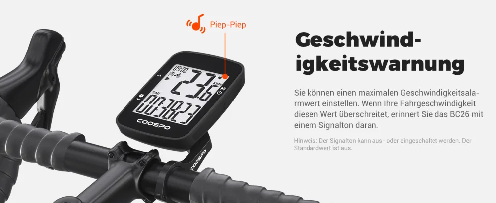 COOSPO BC26 GPS bicycle computer wirelessly Bluetooth5.0/ Ant+ IP67 Waterproof bicycle mileage wireless bicycle tacho wheel computer 2.3 inch LCD with automatic backlight - Fahrradcomputers GPS