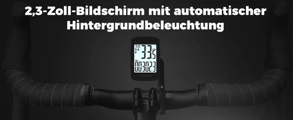 COOSPO BC26 GPS bicycle computer wirelessly Bluetooth5.0/ Ant+ IP67 Waterproof bicycle mileage wireless bicycle tacho wheel computer 2.3 inch LCD with automatic backlight - Fahrradcomputers GPS
